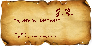 Gajdán Máté névjegykártya
